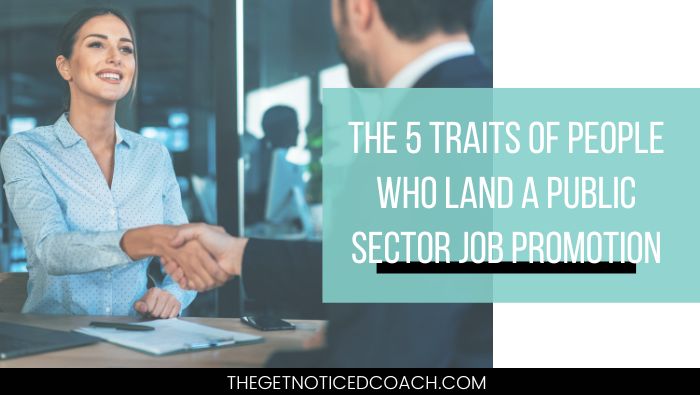Blog - The 5 traits of people who land a public sector job promotion - Lady shaking hands with a man land the job - public sector people